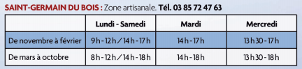 Horaires Saint Germain du Bois